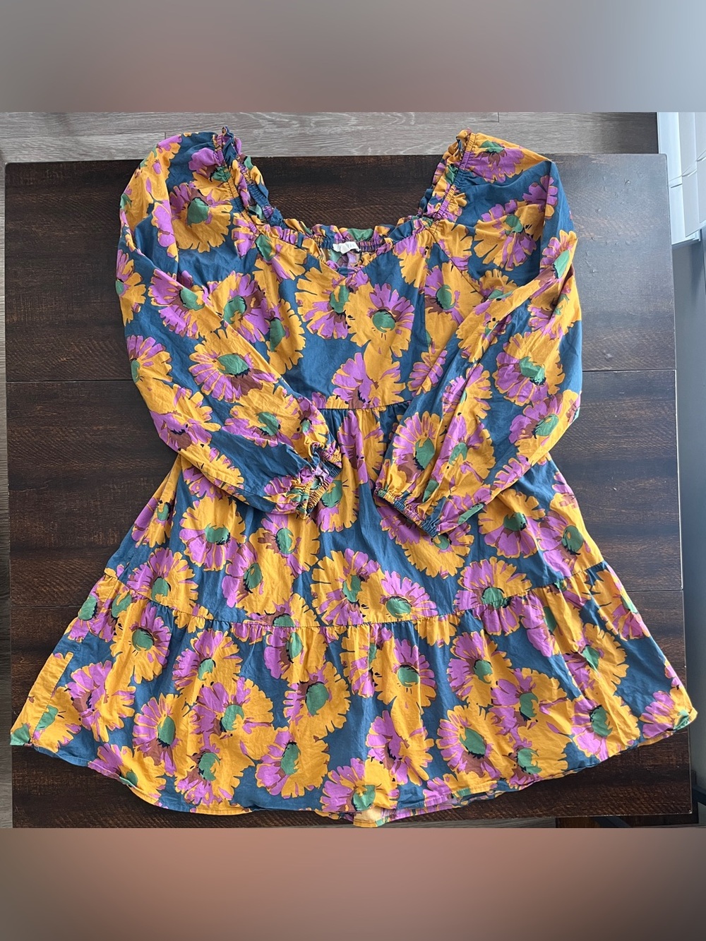 JODIFL Floral Bubble Mini Babydoll Dress